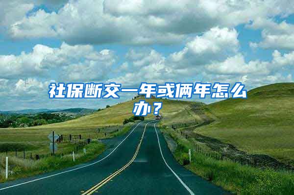 社保断交一年或俩年怎么办？