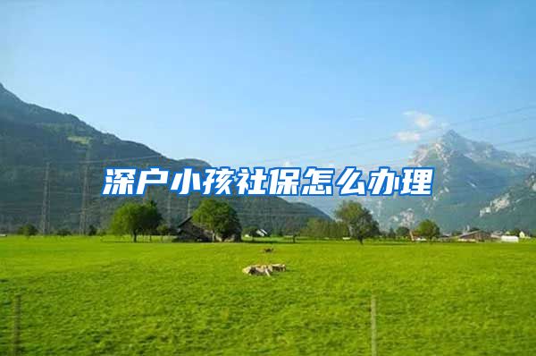 深户小孩社保怎么办理