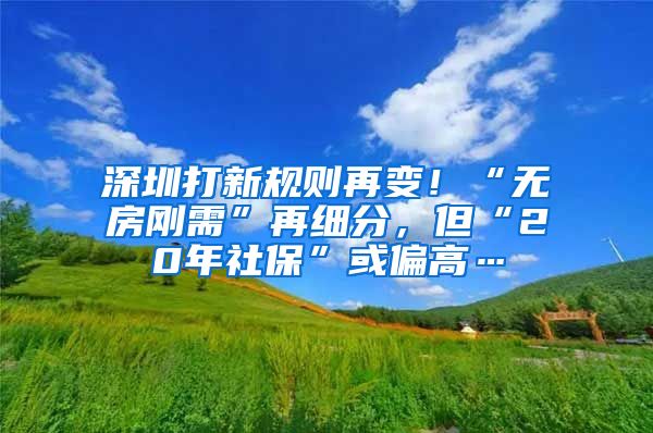深圳打新规则再变！“无房刚需”再细分，但“20年社保”或偏高…