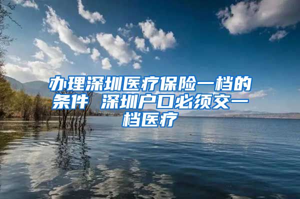 办理深圳医疗保险一档的条件 深圳户口必须交一档医疗