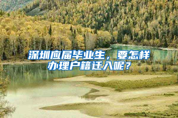 深圳应届毕业生，要怎样办理户籍迁入呢？