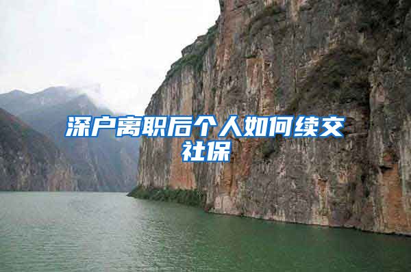 深户离职后个人如何续交社保