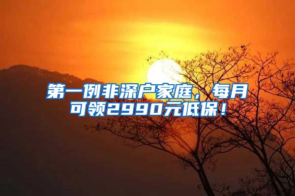 第一例非深户家庭，每月可领2990元低保！