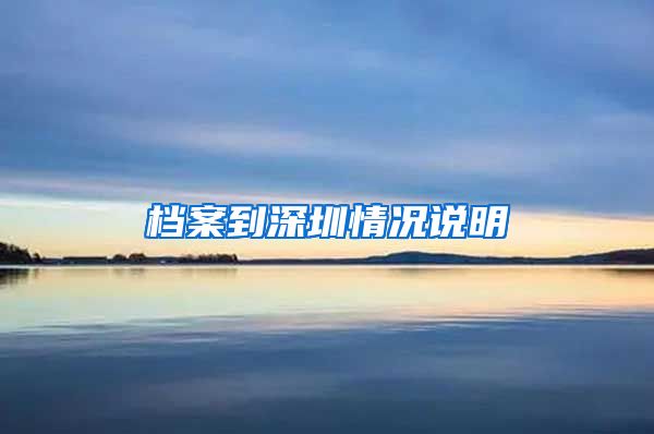 档案到深圳情况说明