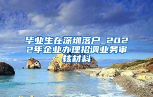 毕业生在深圳落户_2022年企业办理招调业务审核材料