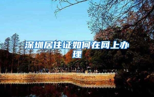 深圳居住证如何在网上办理