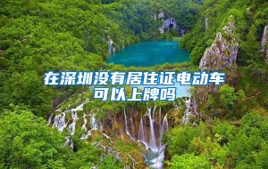 在深圳没有居住证电动车可以上牌吗