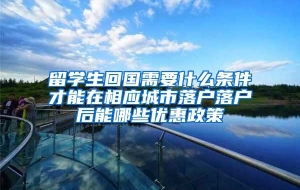留学生回国需要什么条件才能在相应城市落户落户后能哪些优惠政策