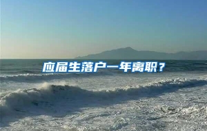 应届生落户一年离职？
