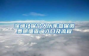 深圳社保个人历年参保缴费明细查询入口及流程