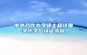 中外合作办学硕士超详细学历学位认证流程