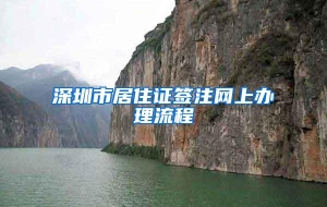深圳市居住证签注网上办理流程