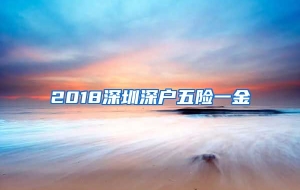 2018深圳深户五险一金