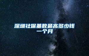 深圳社保基数最高多少钱一个月