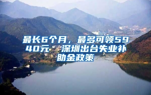 最长6个月，最多可领5940元  深圳出台失业补助金政策