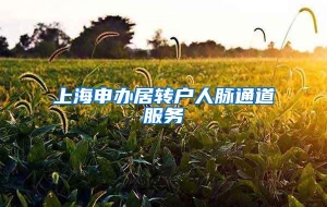 上海申办居转户人脉通道服务