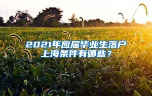 2021年应届毕业生落户上海条件有哪些？