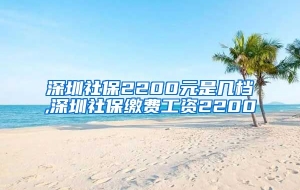深圳社保2200元是几档,深圳社保缴费工资2200