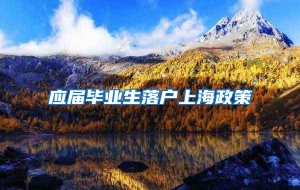 应届毕业生落户上海政策