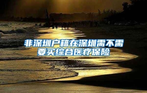 非深圳户籍在深圳需不需要买综合医疗保险