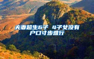 夫妻超生6子 4子女没有户口寸步难行