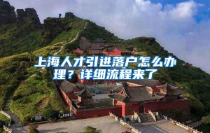 上海人才引进落户怎么办理？详细流程来了