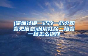 (深圳社保二档改一档公司变更信息)深圳社保二档变一档怎么操作