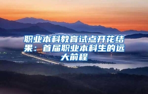 职业本科教育试点开花结果：首届职业本科生的远大前程