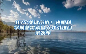 117个关键岗位！光明科学城急需紧缺人才引进目录发布