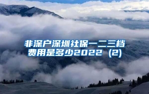 非深户深圳社保一二三档费用是多少2022 (2)