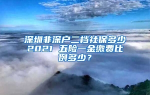 深圳非深户二档社保多少2021 五险一金缴费比例多少？