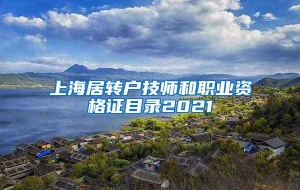 上海居转户技师和职业资格证目录2021