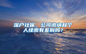 深户社保，公司缴纳和个人续缴有差别吗？