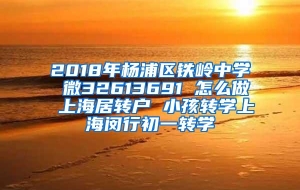 2018年杨浦区铁岭中学 微32613691 怎么做 上海居转户 小孩转学上海闵行初一转学