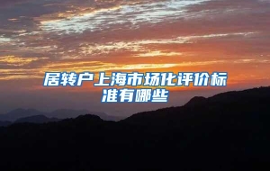 居转户上海市场化评价标准有哪些