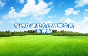 深圳在哪里办理留学生购车免税