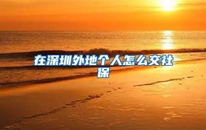 在深圳外地个人怎么交社保