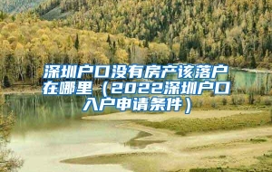 深圳户口没有房产该落户在哪里（2022深圳户口入户申请条件）