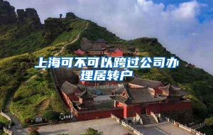 上海可不可以跨过公司办理居转户