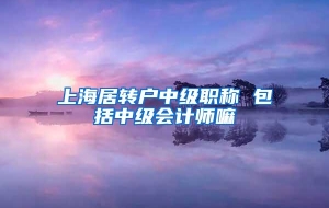 上海居转户中级职称 包括中级会计师嘛