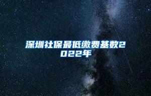 深圳社保最低缴费基数2022年