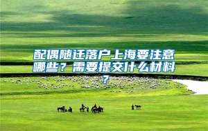 配偶随迁落户上海要注意哪些？需要提交什么材料？