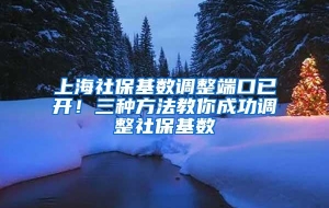 上海社保基数调整端口已开！三种方法教你成功调整社保基数