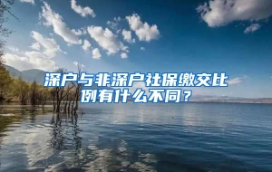 深户与非深户社保缴交比例有什么不同？
