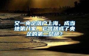 又一央企落户上海，成当地第八家，它凭啥成了央企的第二总部？