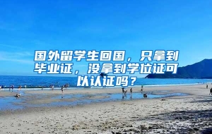 国外留学生回国，只拿到毕业证，没拿到学位证可以认证吗？