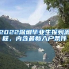 2022深圳毕业生报到流程，内含最新入户条件