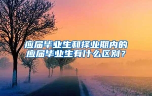 应届毕业生和择业期内的应届毕业生有什么区别？