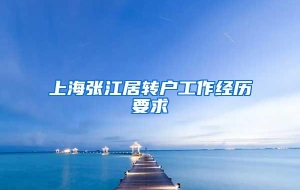 上海张江居转户工作经历要求