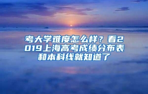 考大学难度怎么样？看2019上海高考成绩分布表和本科线就知道了